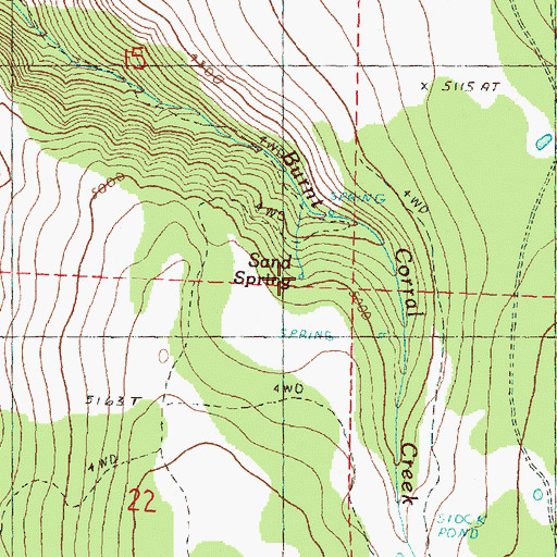 Topographic Map of Sand Spring, OR