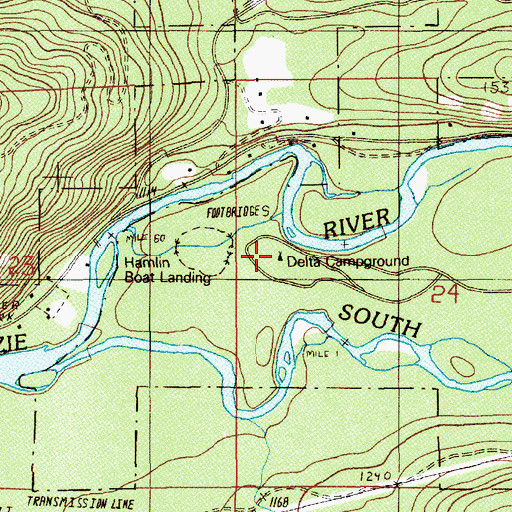 Topographic Map of Delta Recreation Site, OR