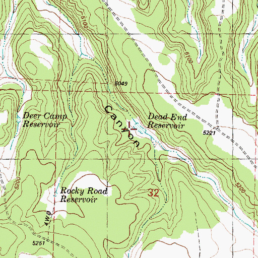 Topographic Map of Dead End Reservoir, OR