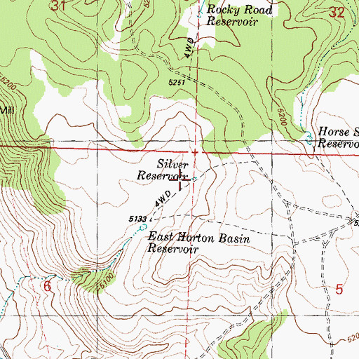 Topographic Map of Silver Reservoir, OR