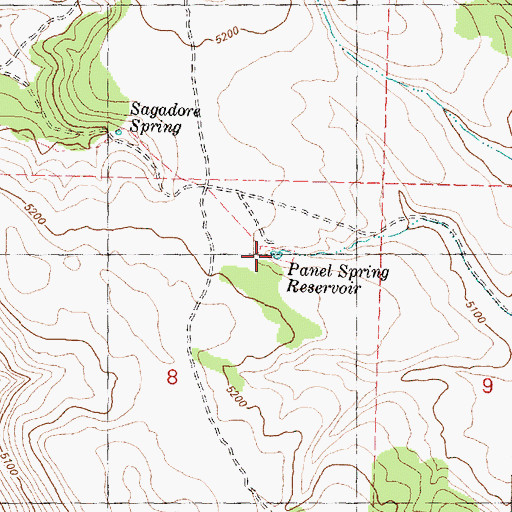 Topographic Map of Panel Spring Reservoir, OR