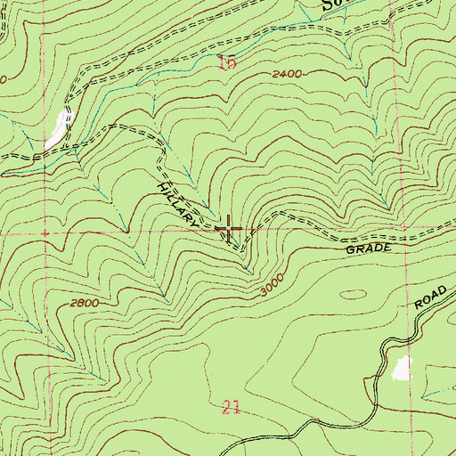 Topographic Map of Hillary Grade, OR