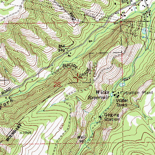Topographic Map of Suicide Grade, OR