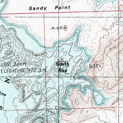 Topographic Map of South Bay, AZ