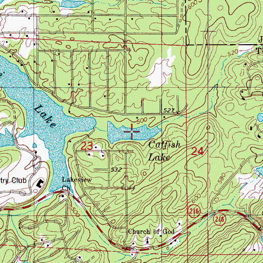 Topographic Map of Catfish Lake, AL