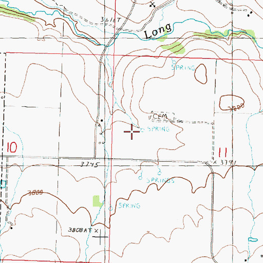 Topographic Map of Willow Spring, OR