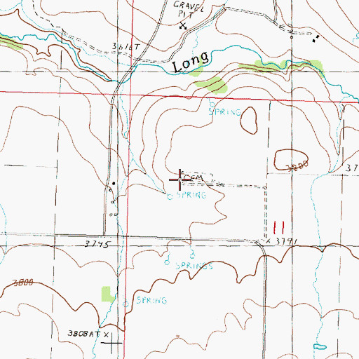 Topographic Map of Long Creek Cemetery, OR