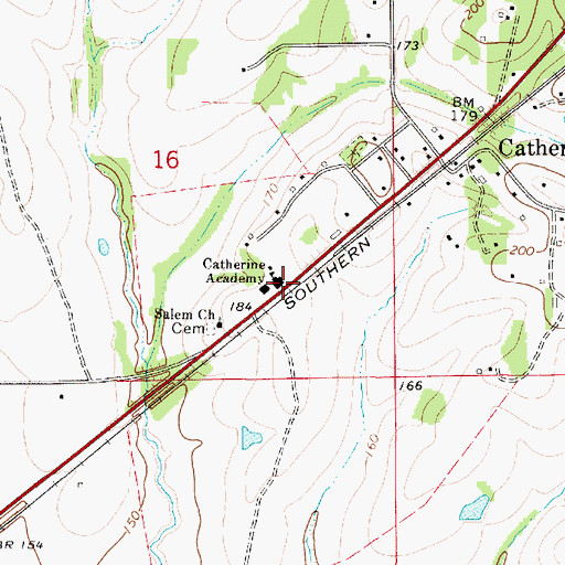 Topographic Map of Catherine Academy, AL