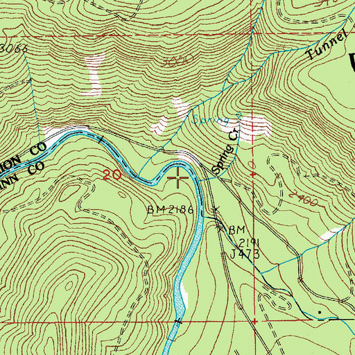 Topographic Map of Spring Creek, OR