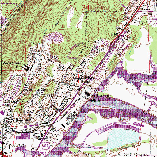 Topographic Map of Ann Cathey Elementary School, AL