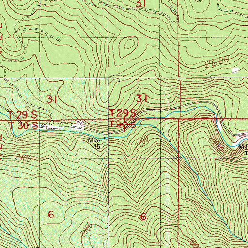Topographic Map of Paradise Creek, OR