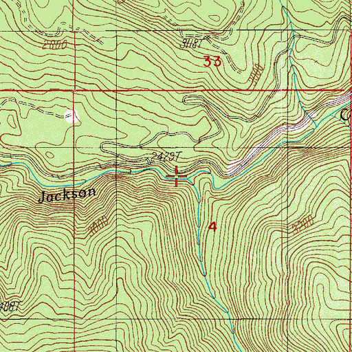 Topographic Map of Cougar Creek, OR
