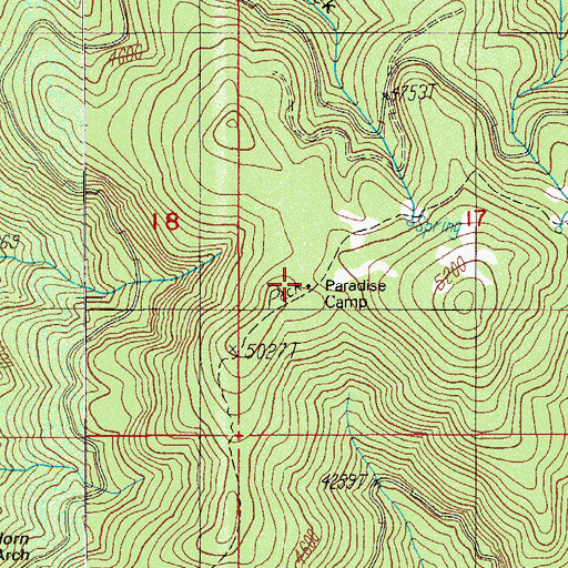 Topographic Map of Paradise Camp, OR
