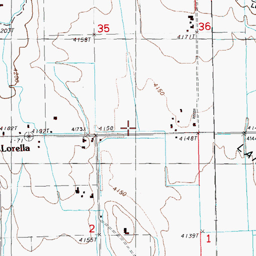Topographic Map of Lorella Drain, OR