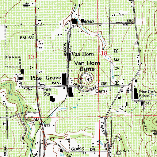 Topographic Map of Van Horn Butte, OR