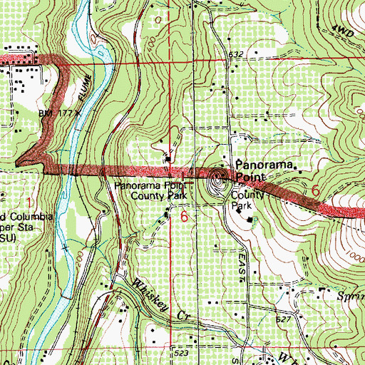 Topographic Map of Panorama Point County Park, OR