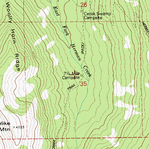 Topographic Map of Seven-and-a-Half Mile Campsite (historical), OR