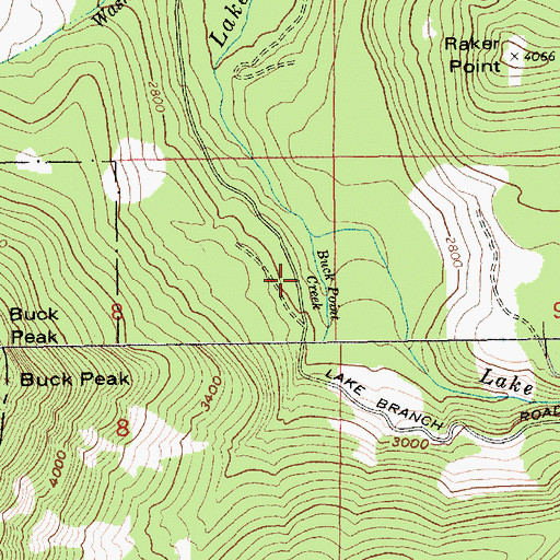 Topographic Map of Buck Point Creek, OR