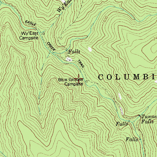 Topographic Map of Blue Grouse Campsite (historical), OR