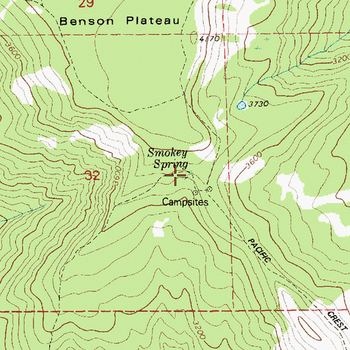 Topographic Map of Smokey Spring, OR