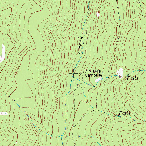 Topographic Map of Seven-and-a-Half Mile Campsite (historical), OR
