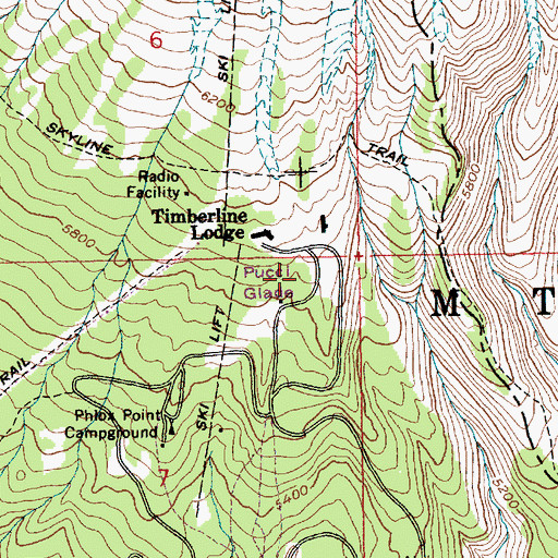 Topographic Map of Pucci Glade, OR