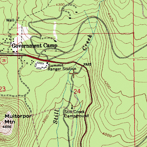 Topographic Map of Swim (historical), OR