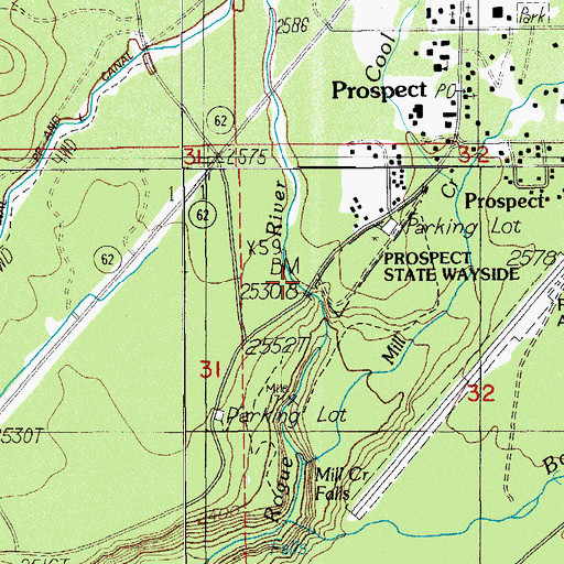 Topographic Map of Barr Creek Falls, OR
