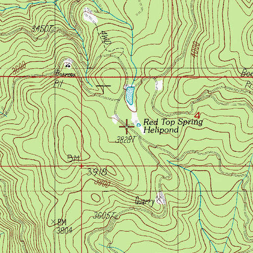 Topographic Map of Red Top Spring Helipond, OR
