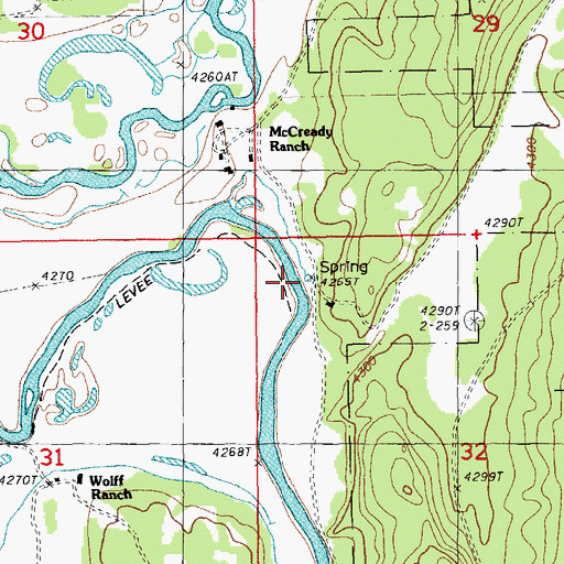 Topographic Map of McReady Spring, OR