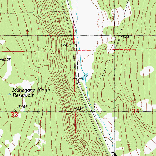 Topographic Map of Harris Reservoir, OR