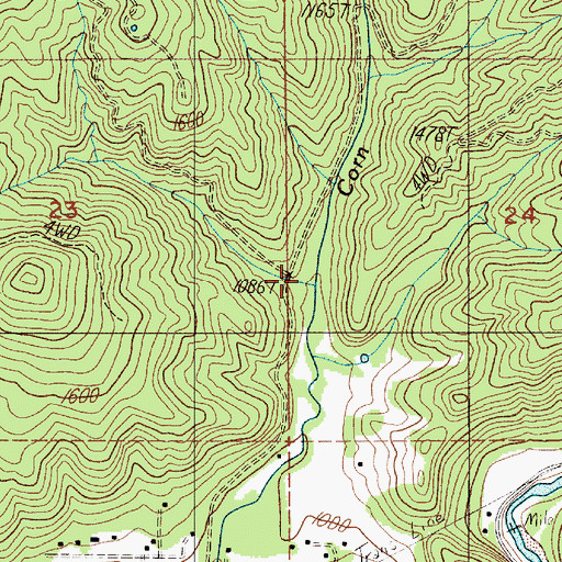 Topographic Map of Coble Creek, OR