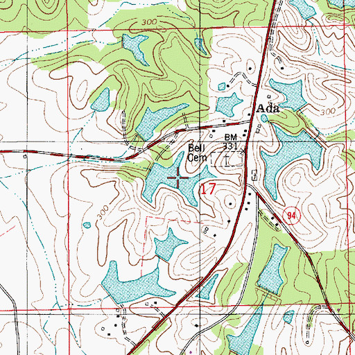 Topographic Map of Cauthen Pond, AL