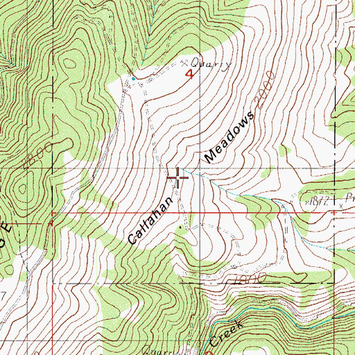 Topographic Map of Callahan Meadows, OR