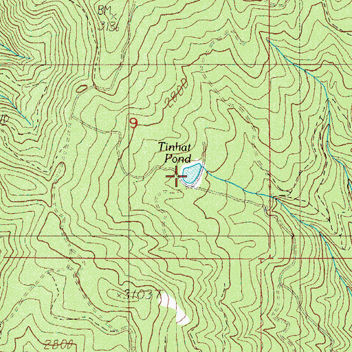 Topographic Map of Tinhat Pond, OR