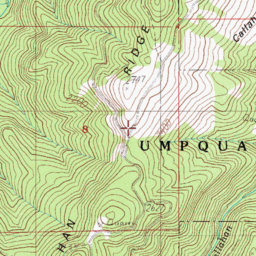 Topographic Map of Callahan Ridge, OR