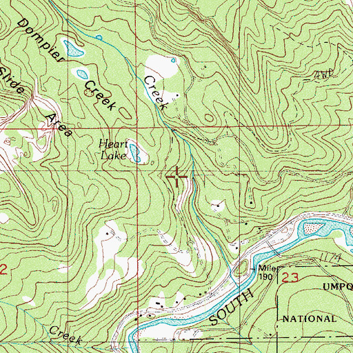 Topographic Map of Lake Creek, OR