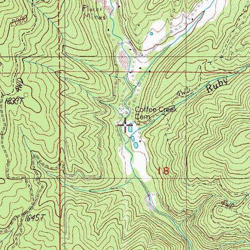Topographic Map of Coffee Creek Cemetery, OR