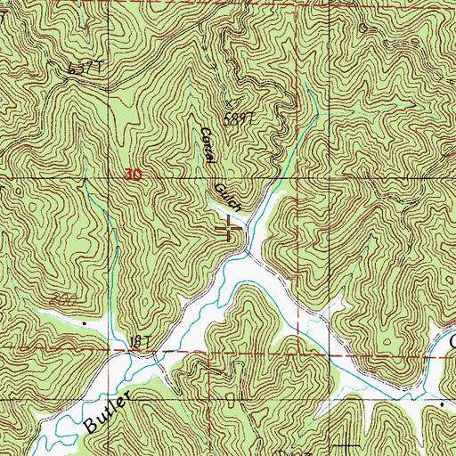 Topographic Map of Corral Gulch, OR