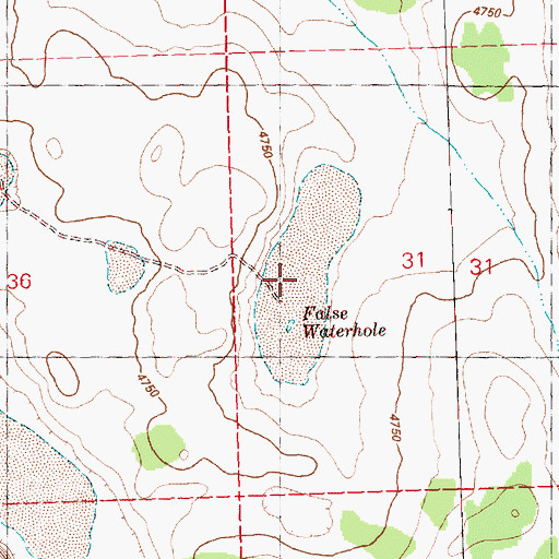 Topographic Map of False Waterhole, OR