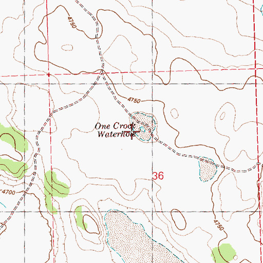Topographic Map of One Crock Waterhole, OR