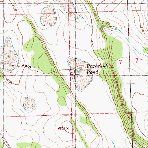 Topographic Map of Parachute Pond, OR