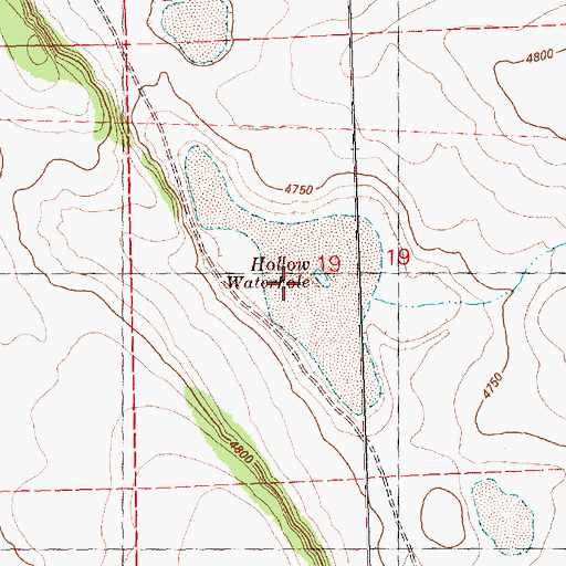 Topographic Map of Hollow Waterhole, OR