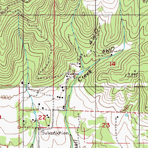 Topographic Map of Pearson Log Pond, OR