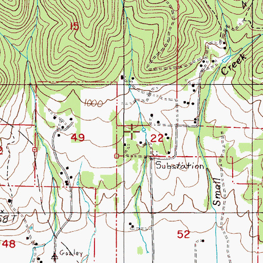 Topographic Map of Hillman Reservoir, OR