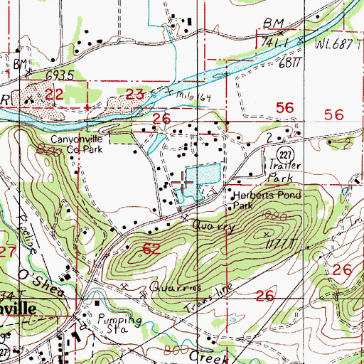Topographic Map of Herbert Log Pond, OR
