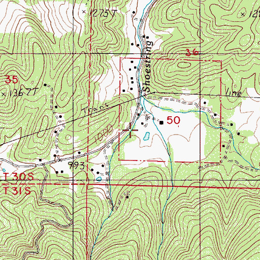 Topographic Map of Hiles Reservoir, OR