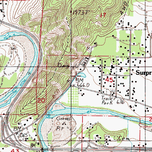 Topographic Map of Scott Pond, OR