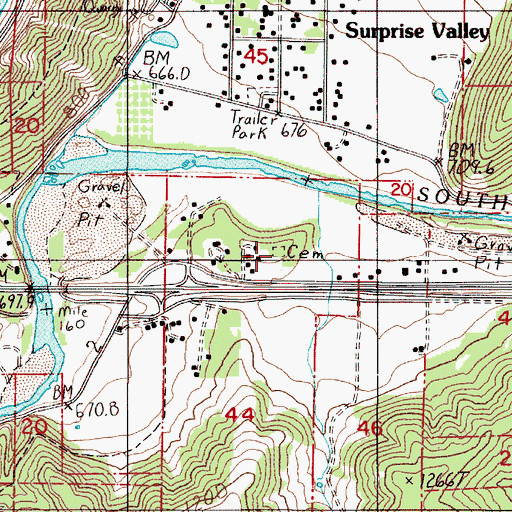 Topographic Map of William D Bradley Cemetery, OR