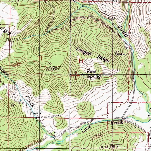 Topographic Map of Pine Spring, OR